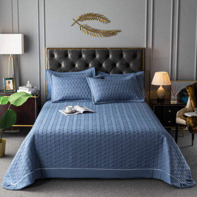 Quilted Padded Continental Bed Cover Three Piece Set