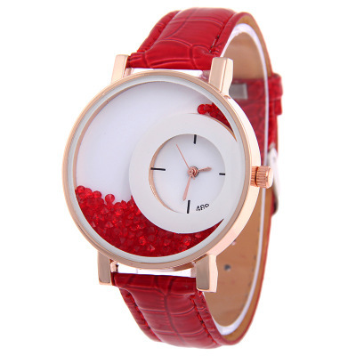 Amazon Explosion Brand, Europe And America Hot Fashion Quartz Watches 489 Full Drilling Quicksand Female Watches Female