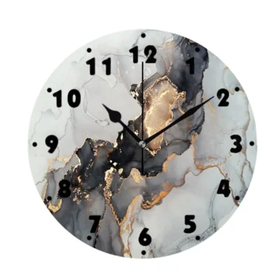 Luxury Abstract Art Painting Marble Wall Clock for Living Room